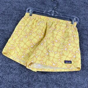 Patagonia Baggies Shorts Womens XS Extra Small Yellow Geometric Casual Active